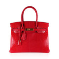 Birkin 30 Bag Rouge Exotique Lizard Limited Edition Gold Hardware Rare