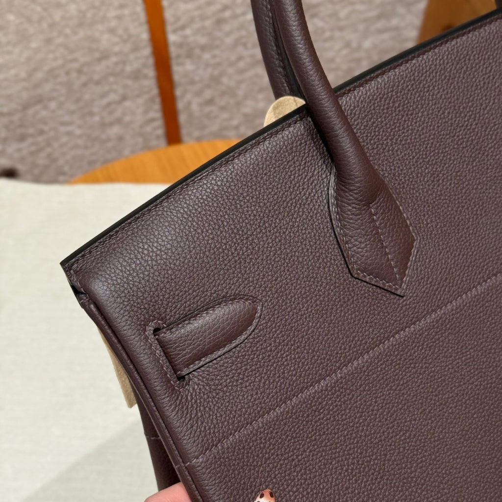 Hermès HAC 40 Chocolat Togo Leather Travel Bag with Gold Hardware