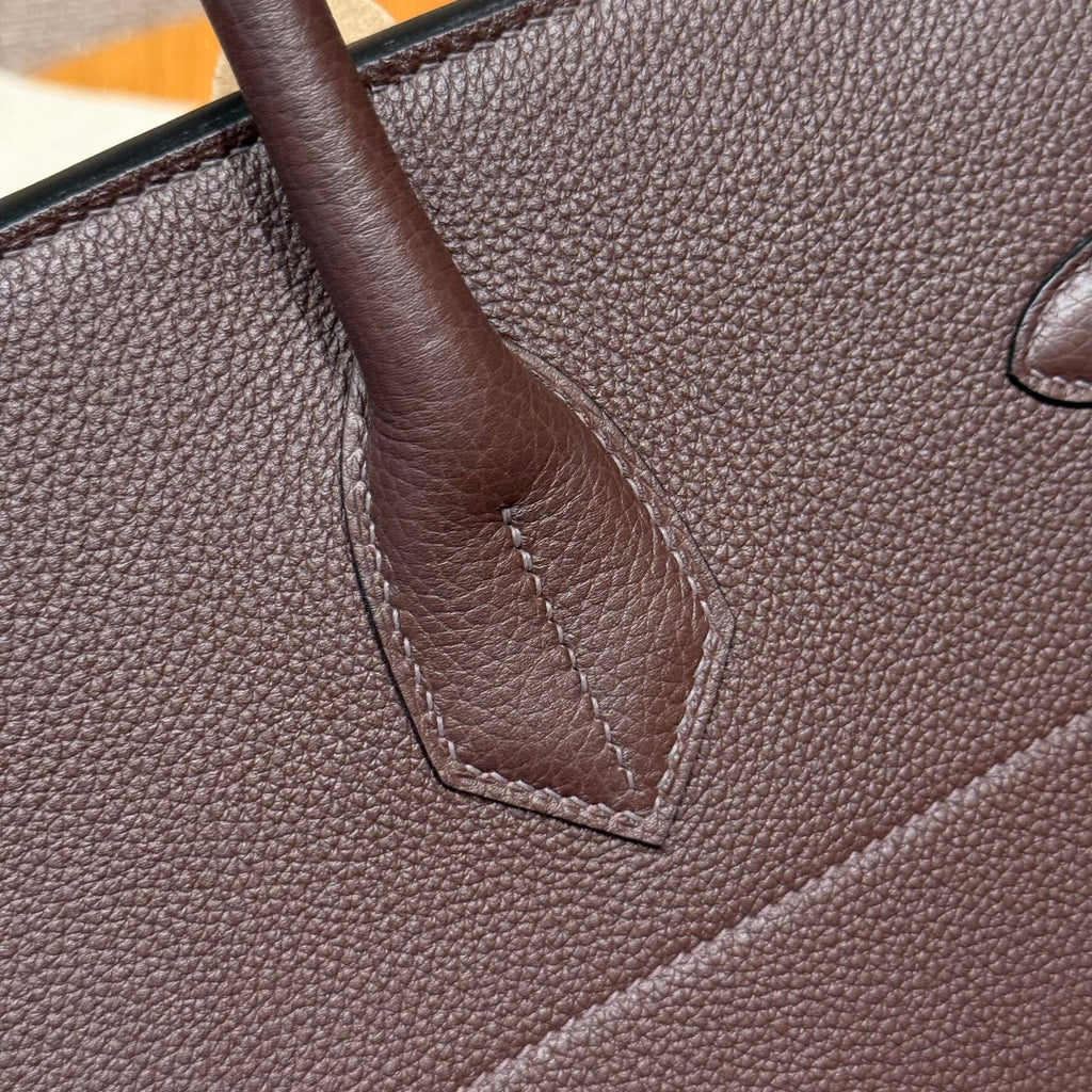 Large Birkin HAC 40cm Men's Tote in Premium Chocolate Brown Togo Cowhide