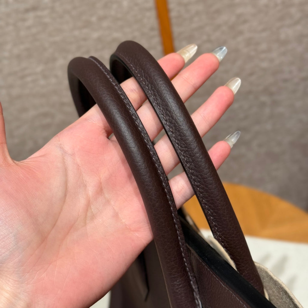 Large Birkin HAC 40cm Men's Tote in Premium Chocolate Brown Togo Cowhide