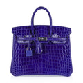 Birkin 25 Bag Blue Electric Crocodile Vivid Jewel Palladium Hardware