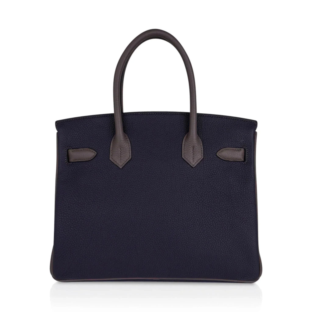 Special Order HSS Birkin 30 Bag Blue Nuit & Etain Togo Leather with Brushed Palladium Hardware