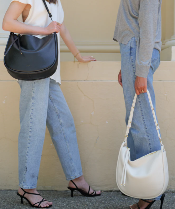 Adjustable Strap Pebbled Leather Hobo Bag