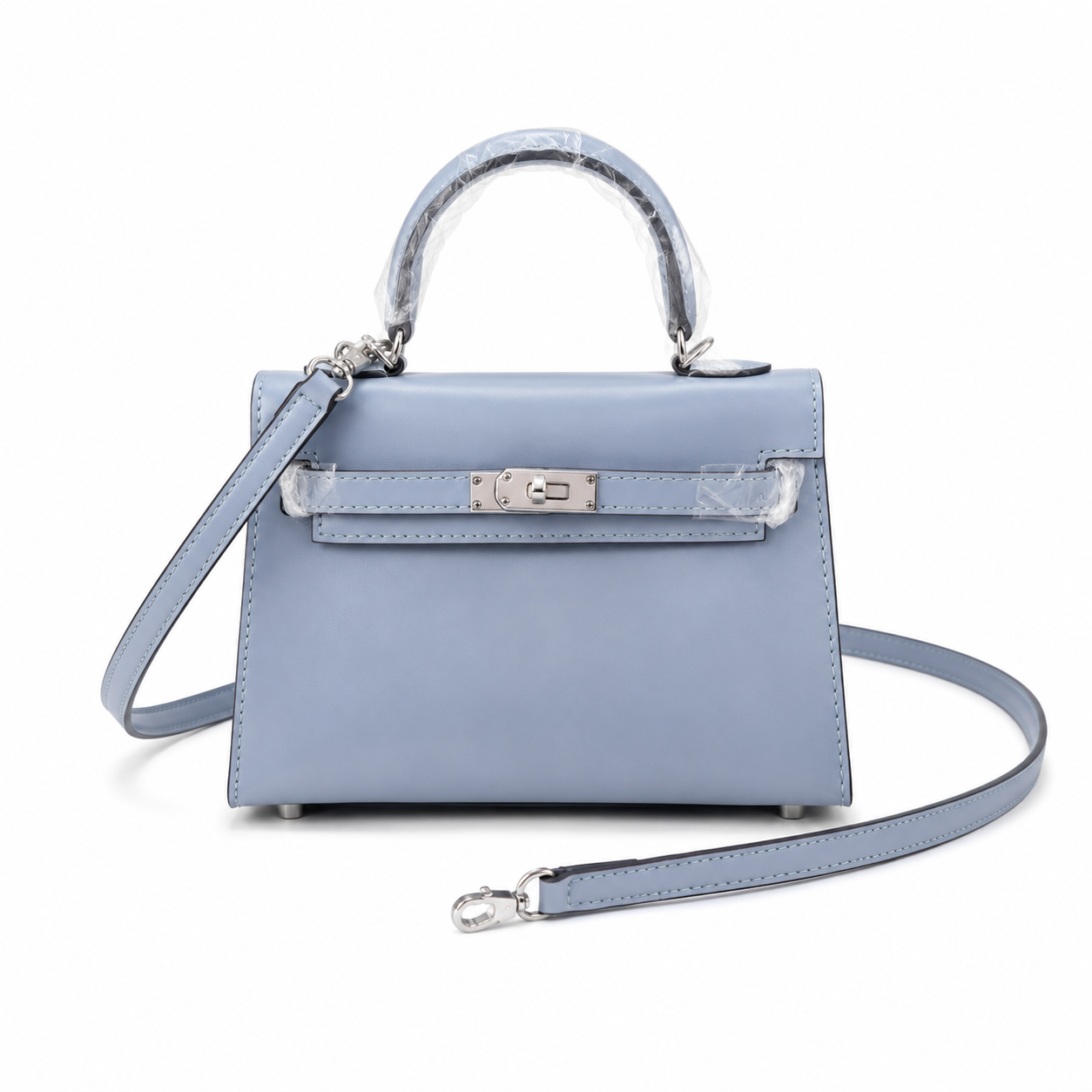Kelly Sellier 19cm & 22cm & 25cm Bleu Lin Box Calf Leather Gold Hardware & Palladium Hardware Women Handbag