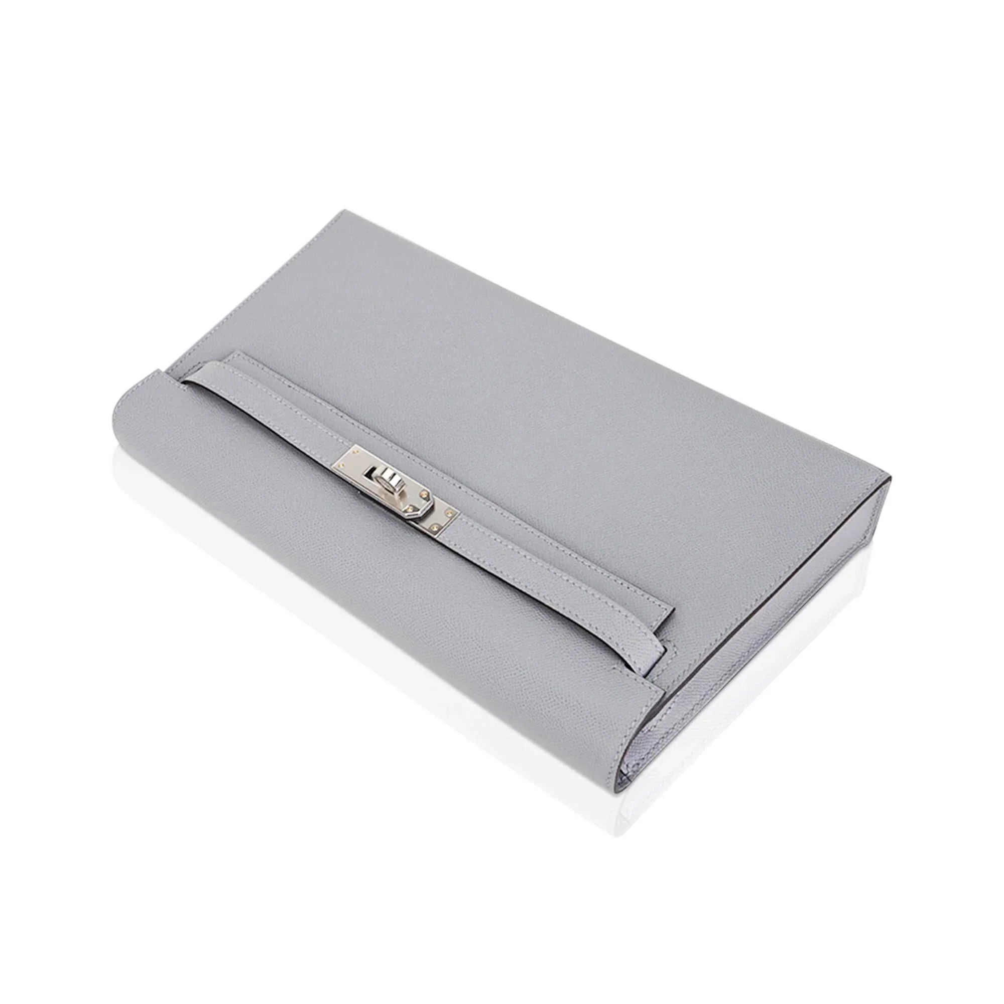 Kelly Elan Gris Pantin Veau Madame Leather with Palladium Hardware