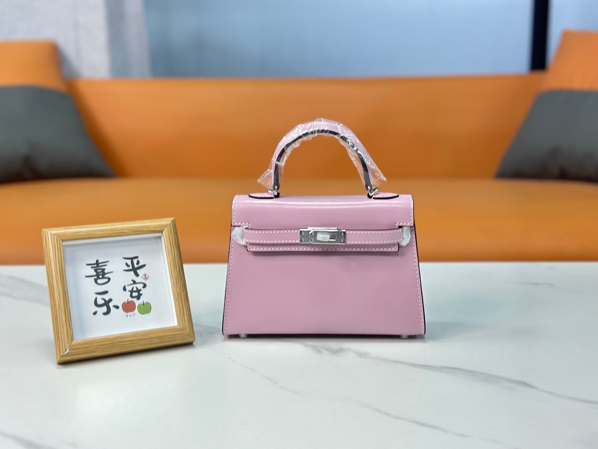 Kelly Sellier 19cm & 22cm & 25cm Rose Sakura Box Calf Leather Gold Hardware & Palladium Hardware Women Handbag