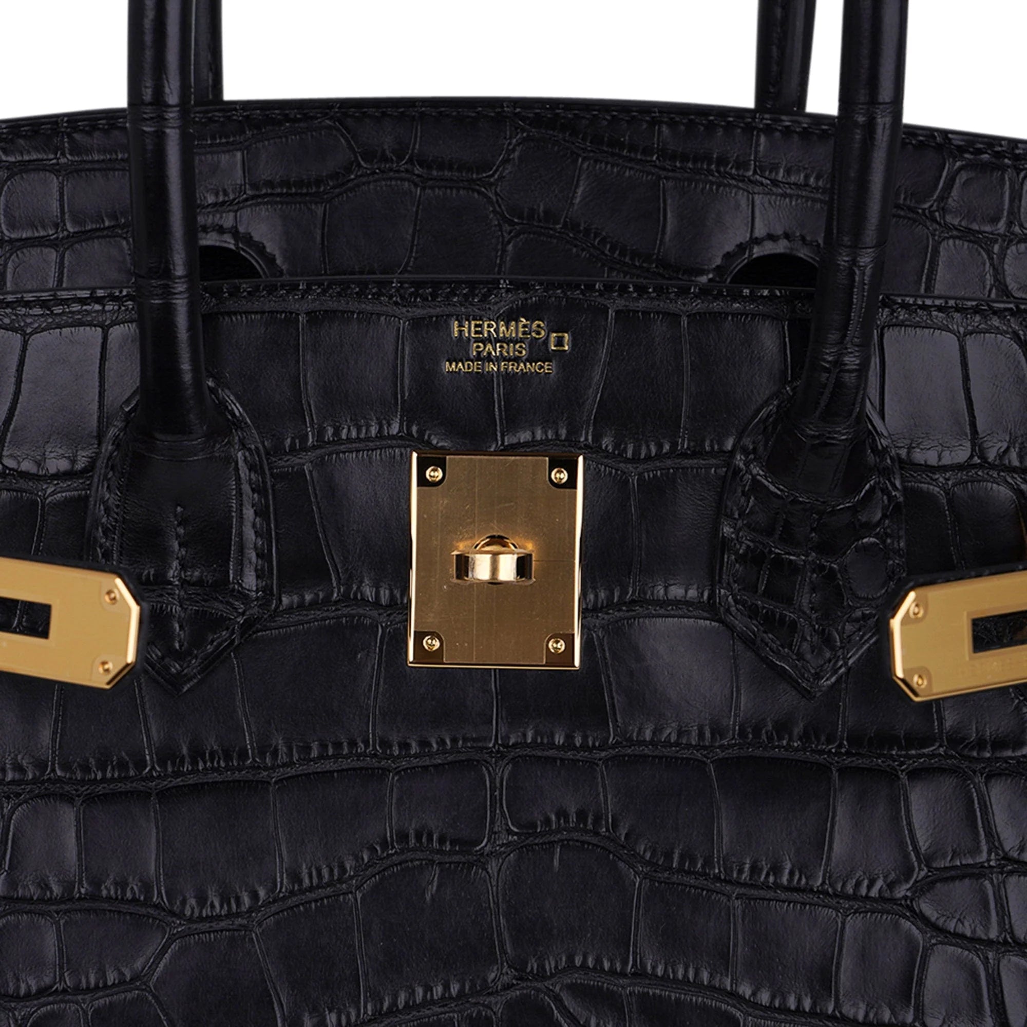 Birkin 30 Matte Alligator Black Bag Gold Hardware