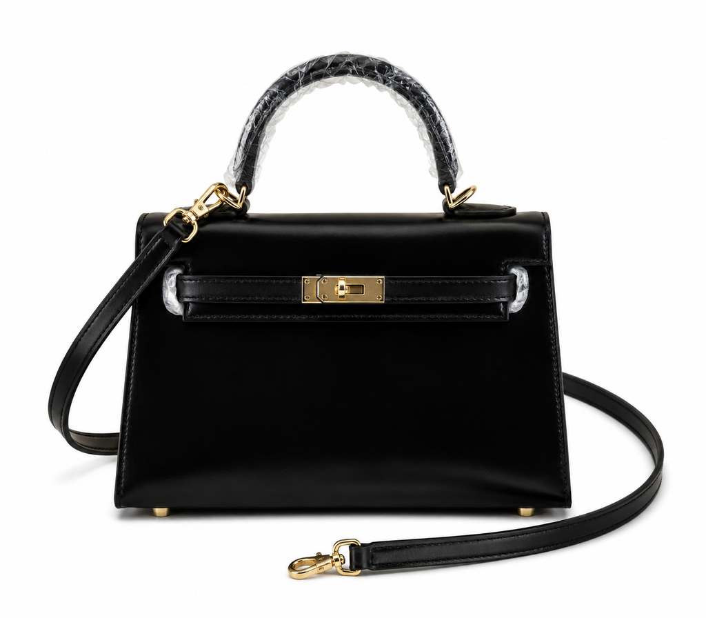 Kelly Sellier 19cm & 22cm & 25cm Noir Box Calf Leather Gold Hardware & Palladium Hardware Women Handbag