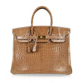 Birkin 35 Bag Ficelle Porosus Crocodile Gold Hardware