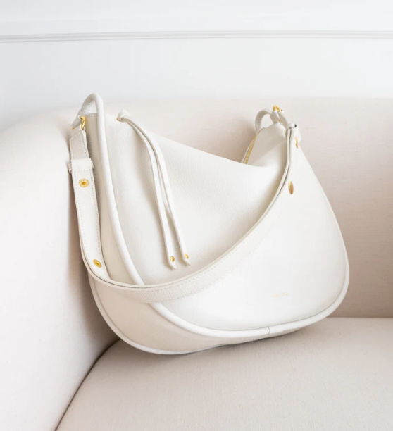 Adjustable-Strap Pebbled Leather Hobo Bag with Spacious Interior