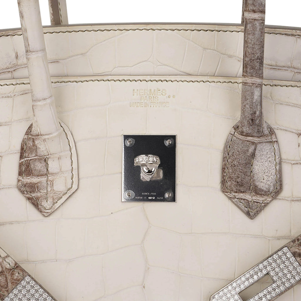 Birkin 35 Diamond Blanc Himalaya Matte Crocodile Limited Edition Bag