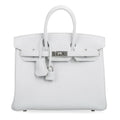 Birkin 25 Bag HSS White Clemence Trench Interior Brushed Palladium Hardware