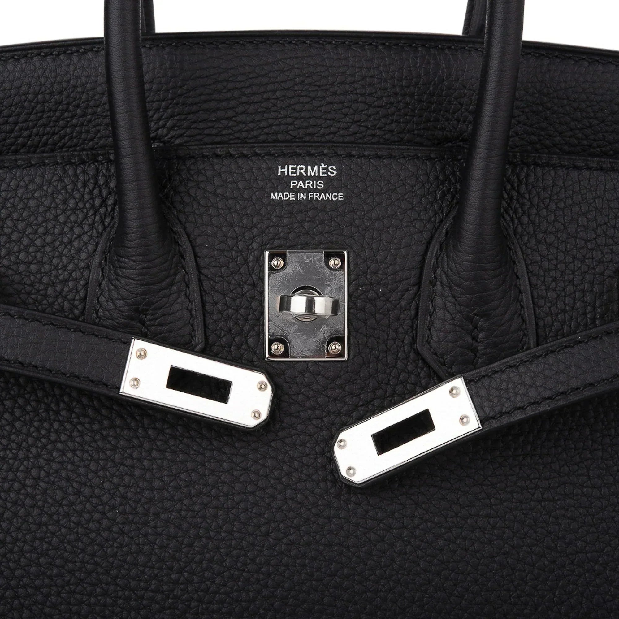 Birkin 25 Bag Black Palladium Hardware Togo Leather