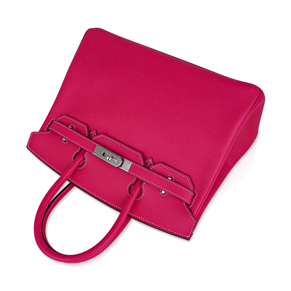 Birkin 30 Bag Rose Tyrien Candy Epsom Limited Edition Palladium