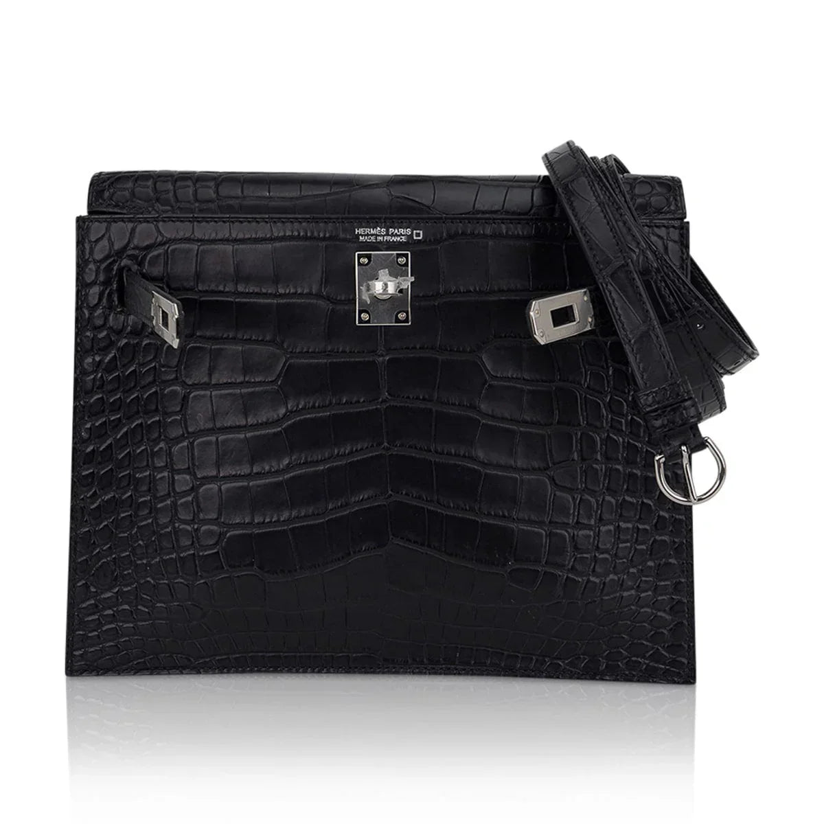 Limited Edition Kelly Danse Bag Matte Black Crocodile
