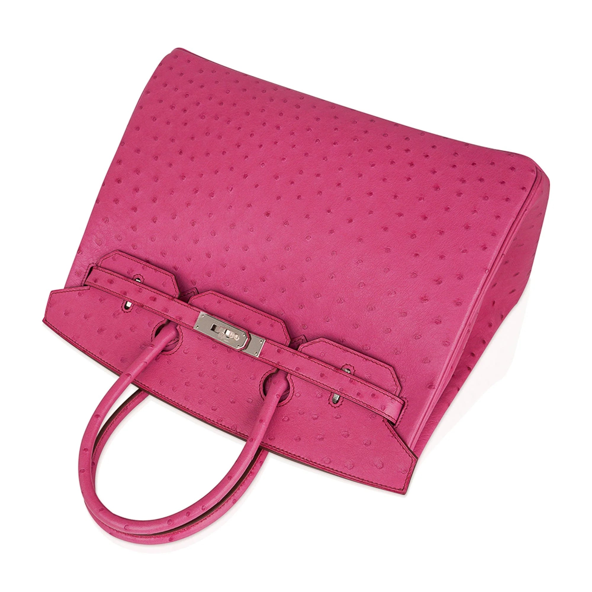 Birkin 35 Bag Fuchsia Ostrich Palladium Hardware