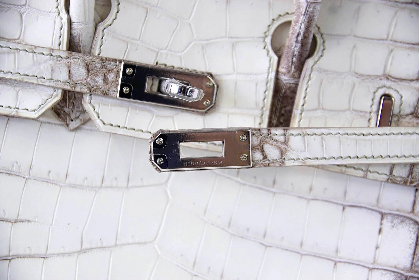 Birkin 25 Bag Blanc Himalaya Exquisite Jewel Palladium Hardware