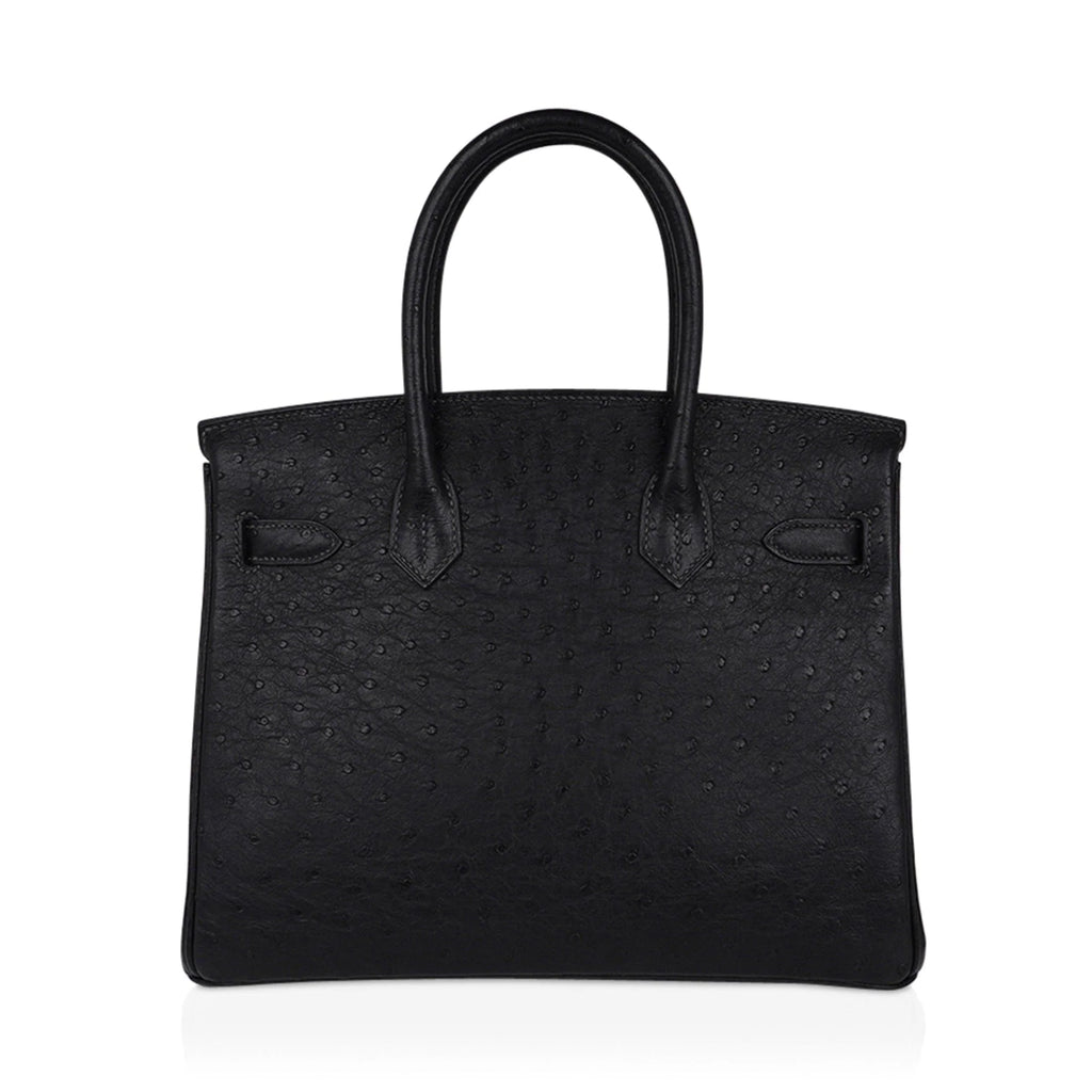 Birkin HSS 30 Bag Black (Noir ) Ostrich Palladium Hardware