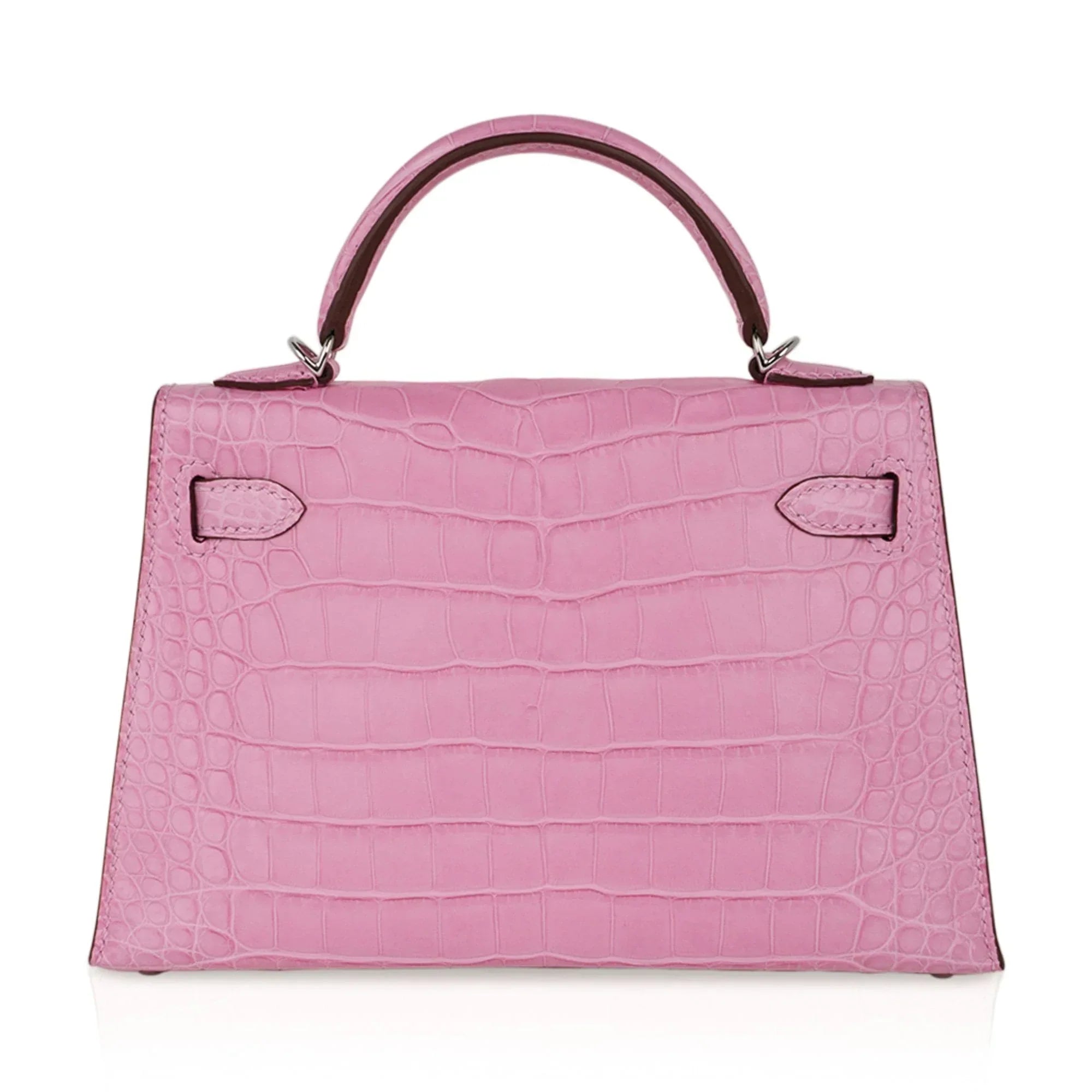 Kelly 20 Mini Sellier Bag 5P Pink Matte Alligator Palladium Limited Edition