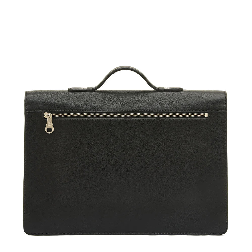 Men's briefcase in vintage leather color black