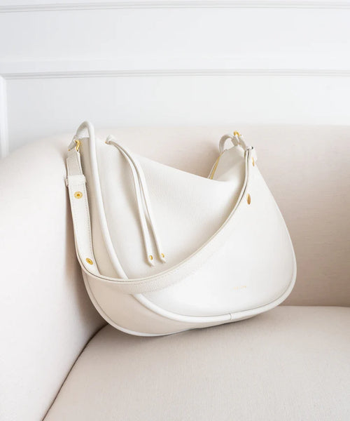 Adjustable Strap Pebbled Leather Hobo Bag