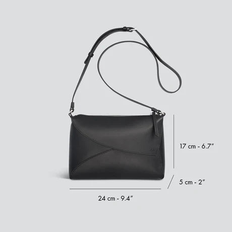 Geometric Stitching Leather Crossbody Clutch Bag