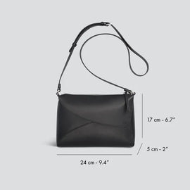 Geometric Stitching Leather Crossbody Clutch Bag