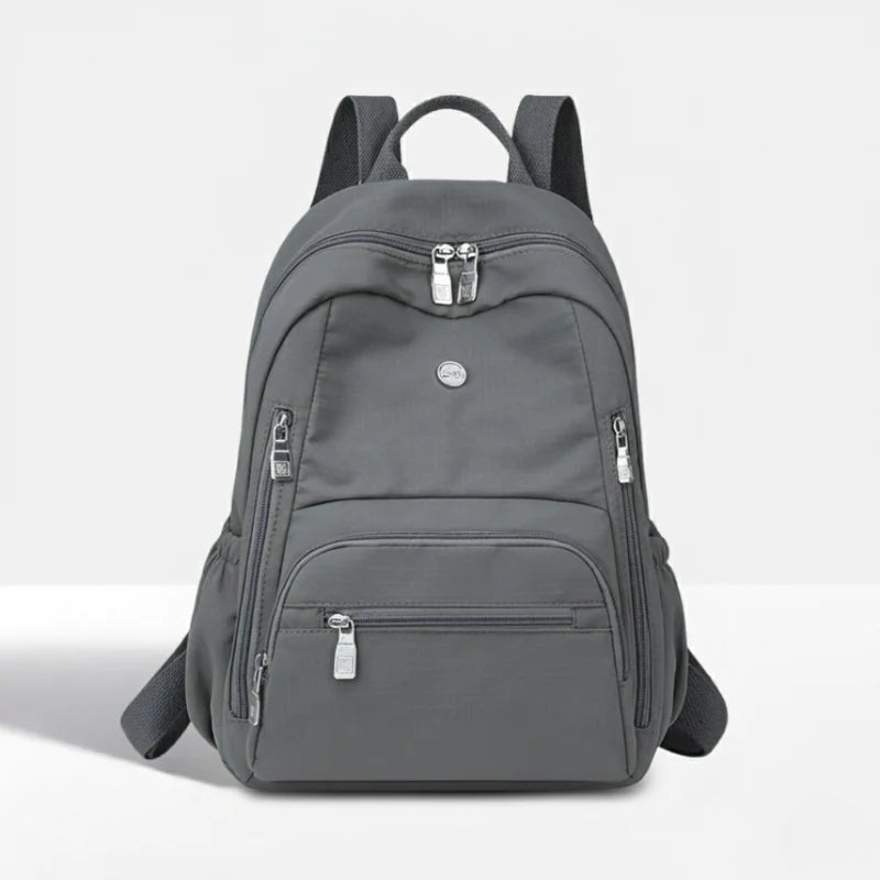 Multi-Zipper Lightweight Nylon Backpack with Water-Resistant Design