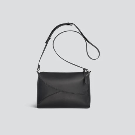 Geometric Stitching Leather Crossbody Clutch Bag