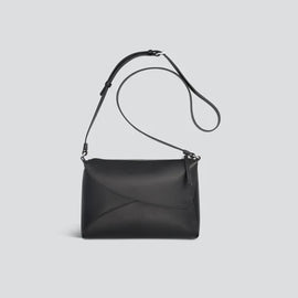 Geometric Stitching Leather Crossbody Clutch Bag