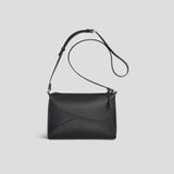 Geometric Stitching Leather Crossbody Clutch Bag