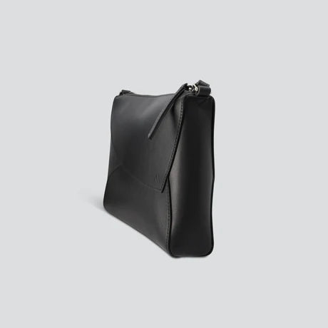 Geometric Stitching Leather Crossbody Clutch Bag