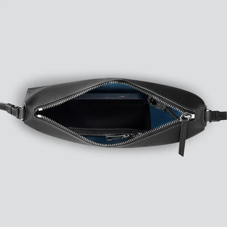 Geometric Stitching Leather Crossbody Clutch Bag