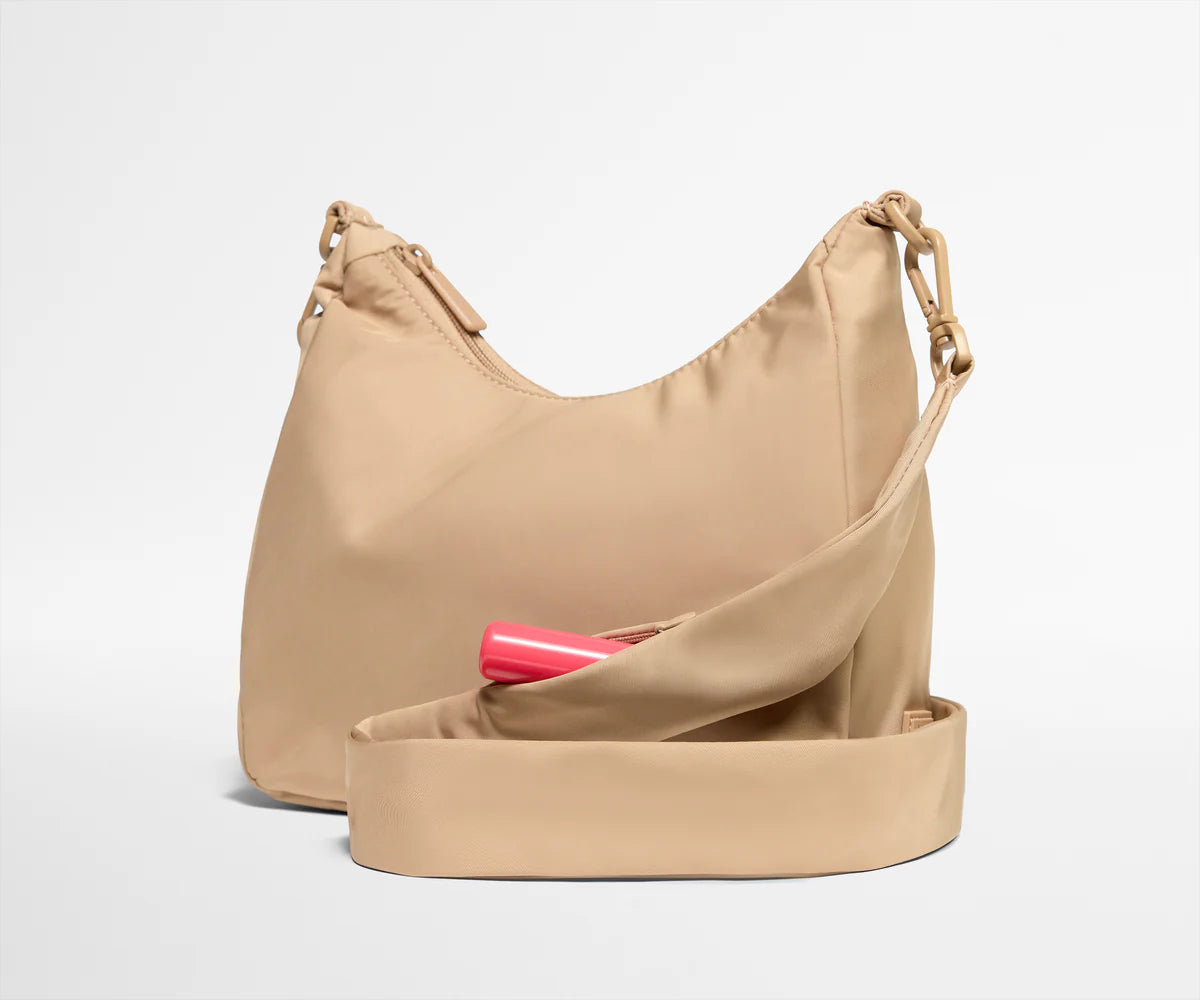 Lightweight Nylon Hobo Crossbody Bag with Wide Adjustable Strap