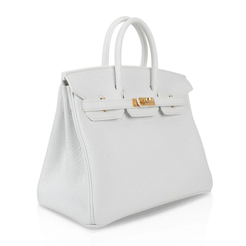 Birkin 25 HSS Bag White Clemence Gold Hardware