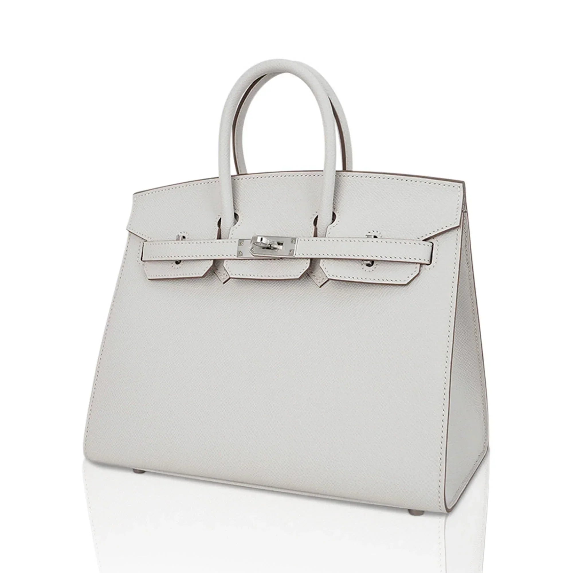 Birkin Sellier 25 Bag Gris Pale Epsom Leather with Palladium Hardware