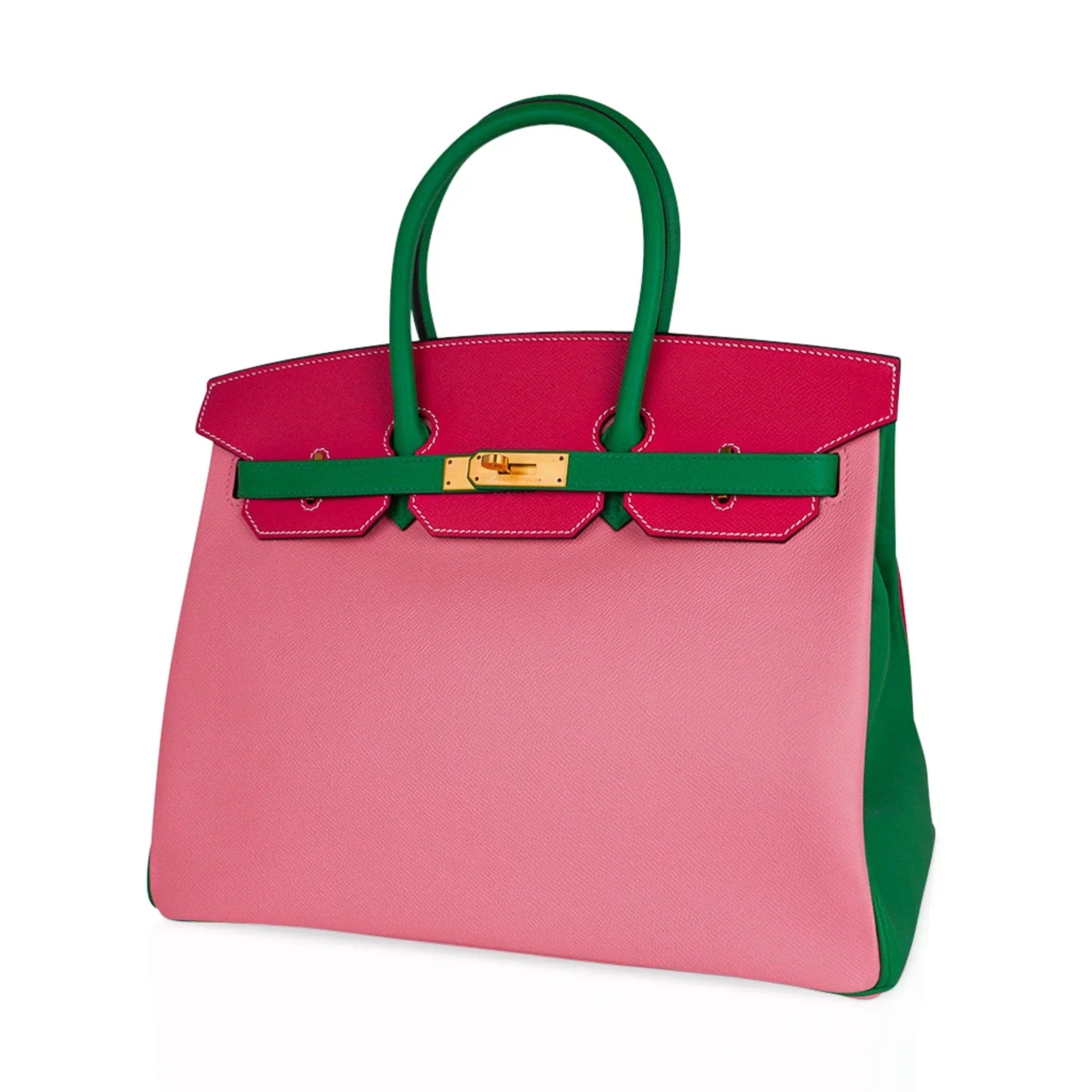 Birkin 35 HSS Bag Rose Confetti/Rose Tyrien/Bamboo Brushed Gold Hardware