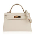 Kelly 20 Mini Sellier Bag Craie Epsom Leather Gold Hardware