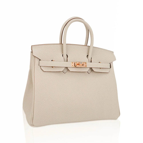 Birkin 25 Bag Craie Togo Leather with Rose Gold Hardware