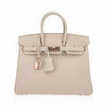 Birkin 25 Bag Craie Togo Leather with Rose Gold Hardware