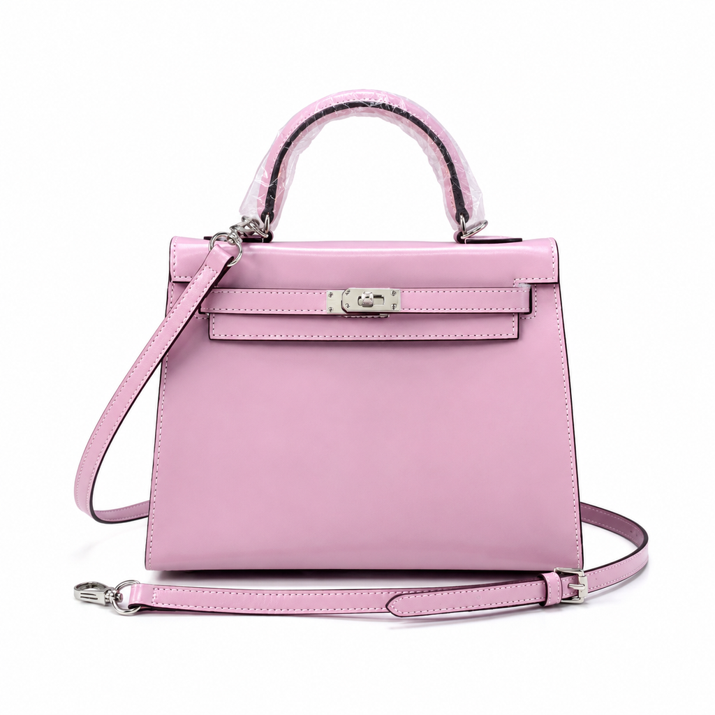 Kelly Sellier 19cm & 22cm & 25cm Rose Sakura Box Calf Leather Gold Hardware & Palladium Hardware Women Handbag