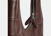 Load image into Gallery viewer, Chocolate Brown Quilted Leather Hobo Bag with Slouchy Silhouette