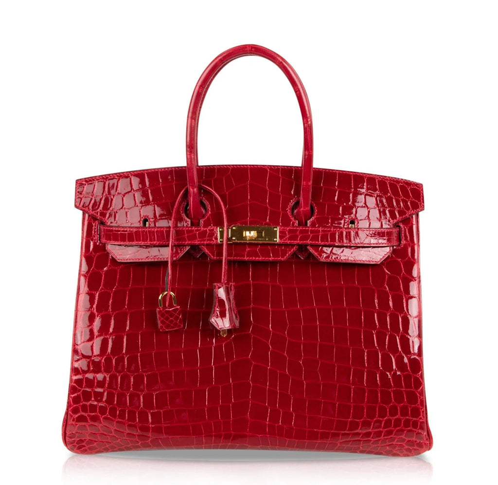 Birkin 35 Braise Lipstick Red Crocodile Gold Hardware