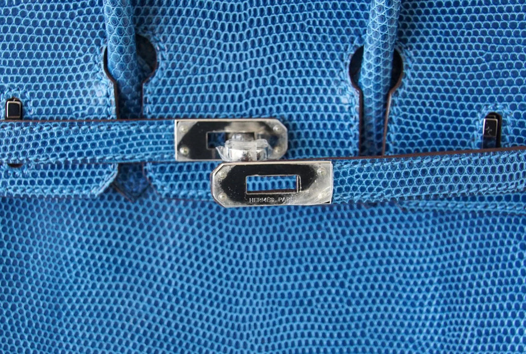Birkin 25 Bag Mykonos Very Rare Lizard Palladium Hardware