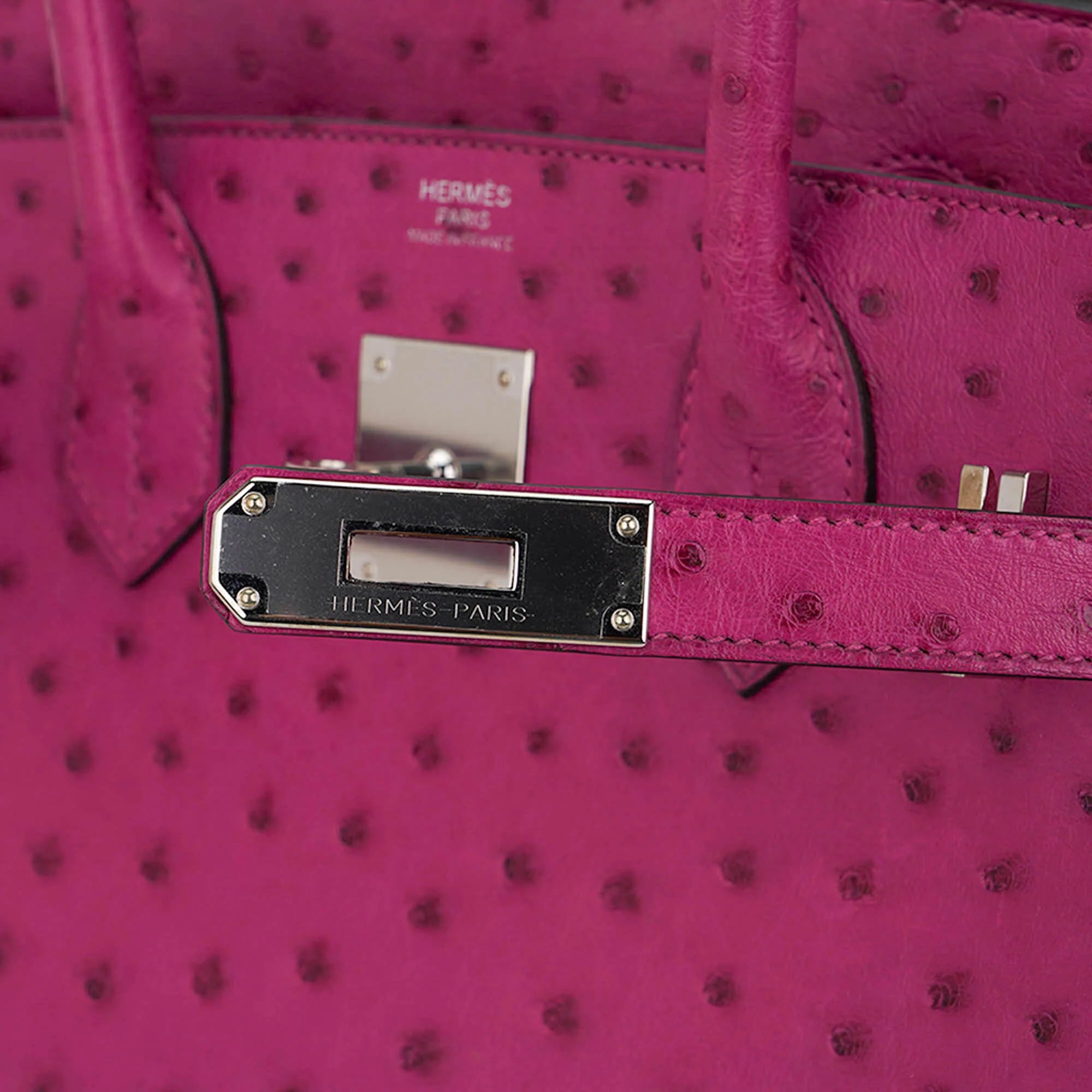 Birkin 30 Bag Rose Pourpre Ostrich with Palladium Hardware
