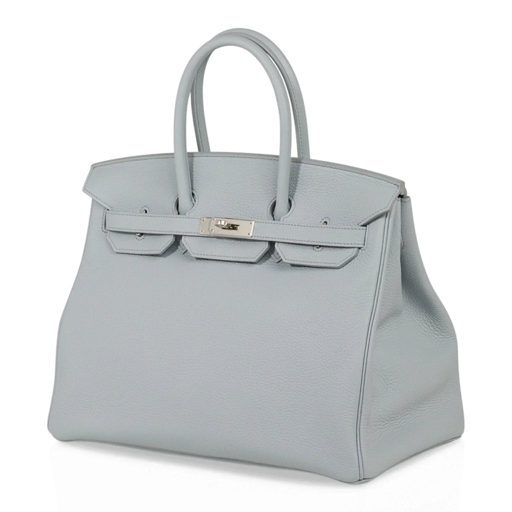 Birkin 35 Bag Blue Bleu Pale Togo Palladium Hardware