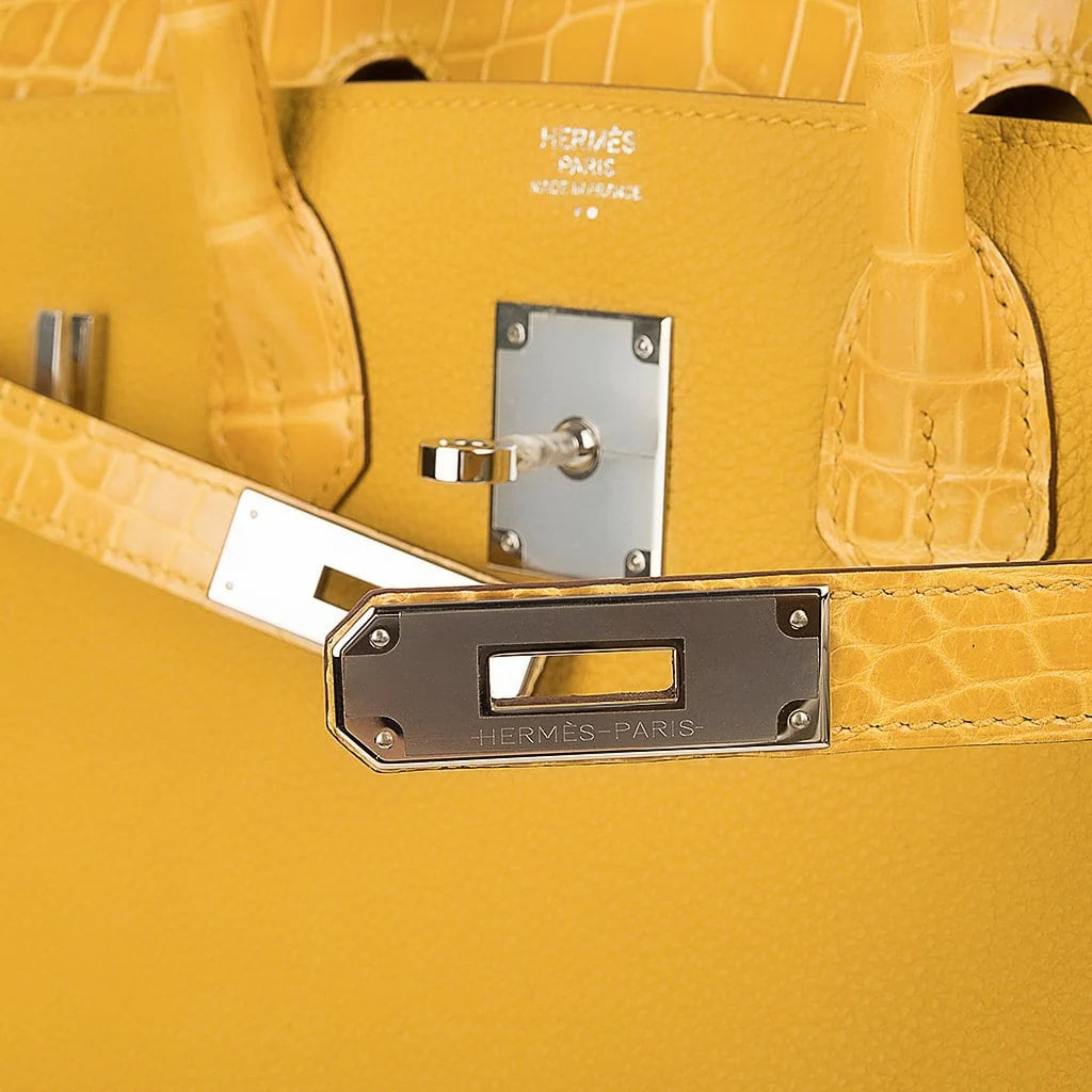 Birkin Touch 30 Bag Jaune Ambre Crocodile / Togo Limited Edition