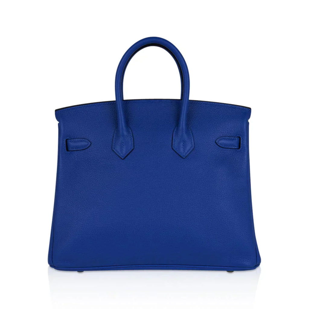 Birkin 25 Bag Blue Zellige Novillo Leather with Gold Hardware