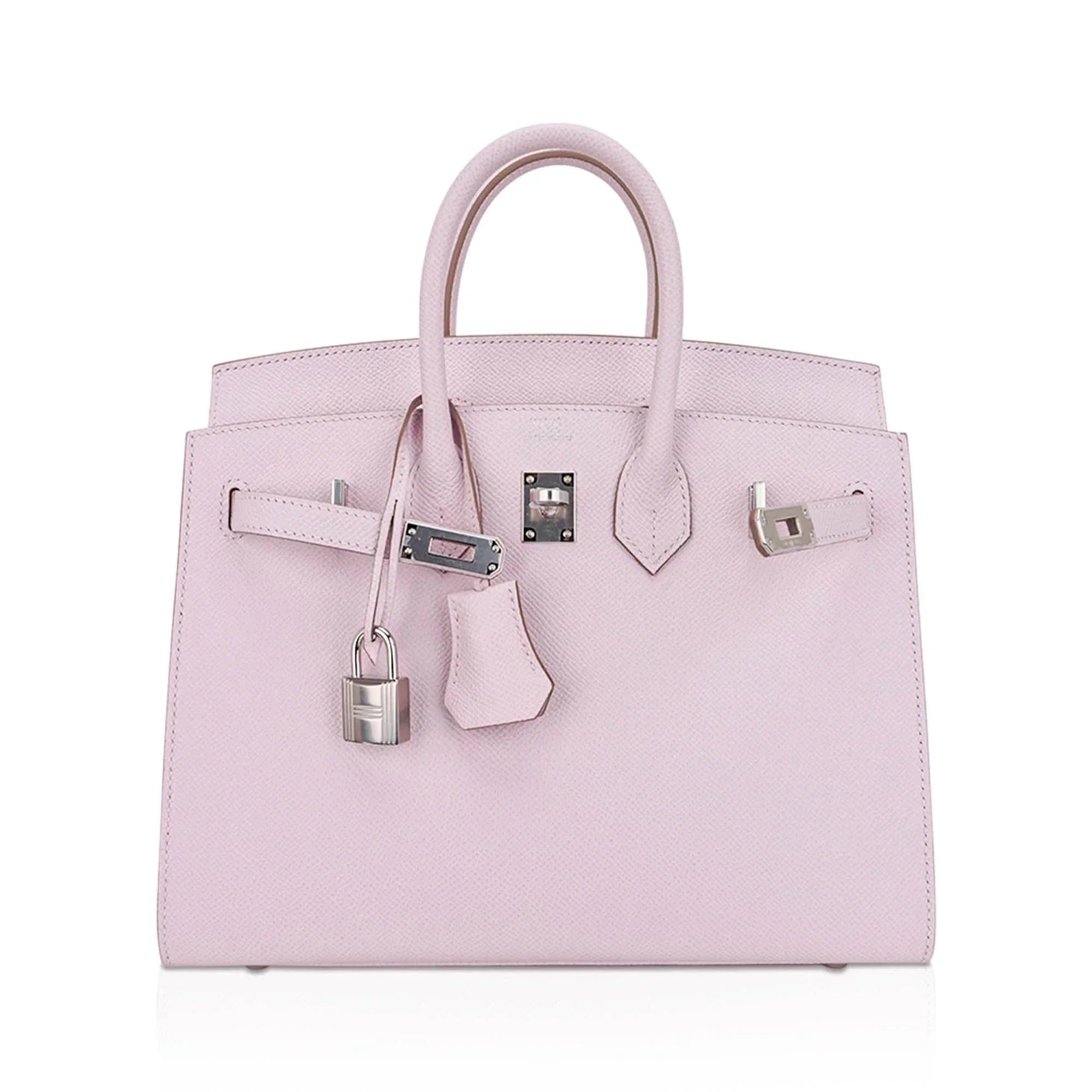 Birkin 25 Bag Sellier Mauve Pale Epsom Leather with Palladium Hardware