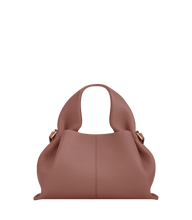 Load image into Gallery viewer, Soft Ruched Leather Handbag with Curved Top Handles
